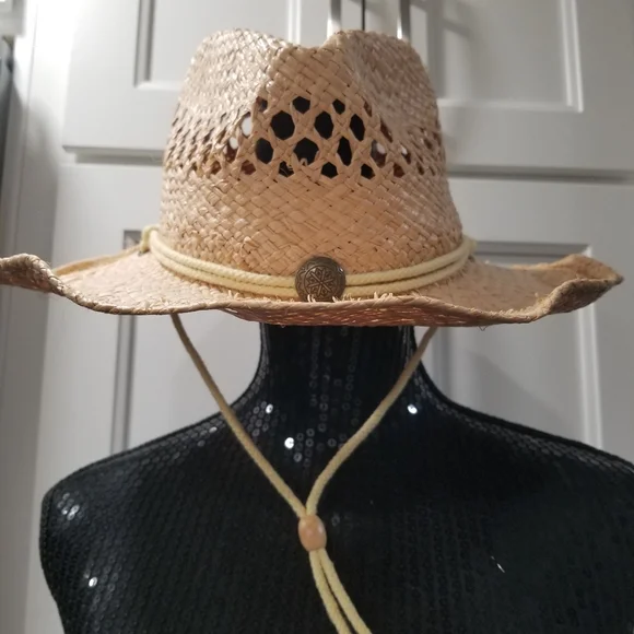 Jaxon Unisex  Straw Western Cowboy Hat One Size - Picture 4 of 14